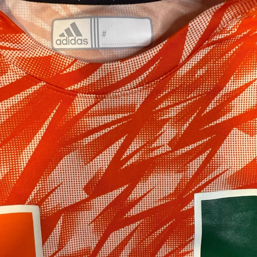Men’s Adidas Miami Hurricanes Sideline Shock Energy Shirt Size S